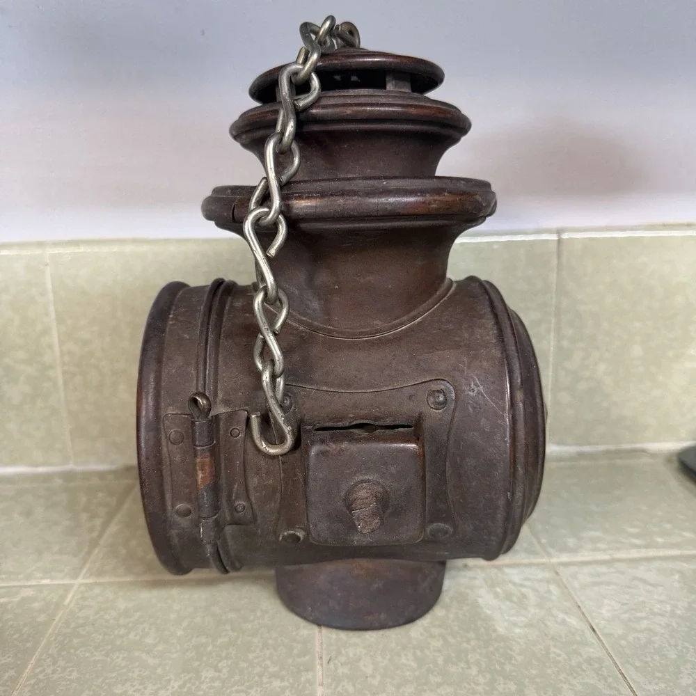 Antique Dietz Union Kerosene Driving Lamp Lantern Circa 1906 Side Mounts CLAMP